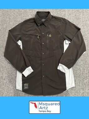 Loco Skail Technical Fishing Shirt Ventilated Long Sleeve Black Gray Small